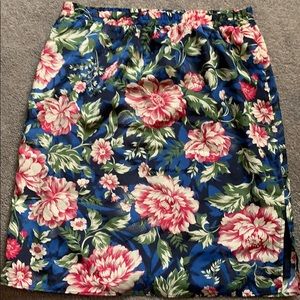 Loft floral silky feel skirt